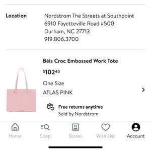 BEIS pink leather carry on tote